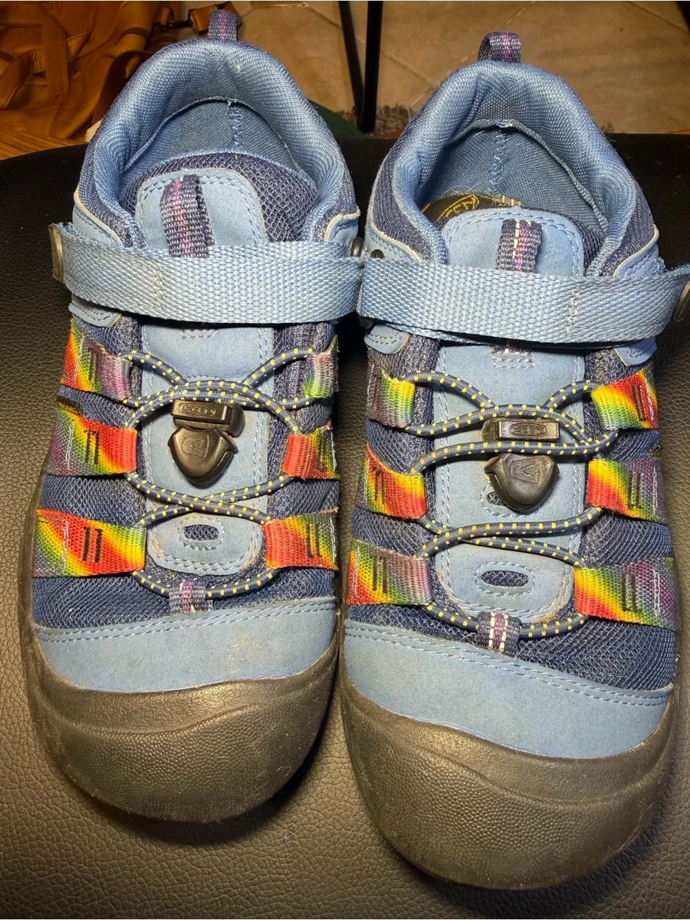 Keen Kids Light Blue Sneakers with Rainbow Accents